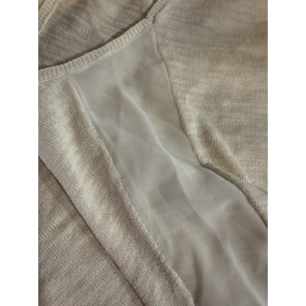Moth Sabine Chiffon Sleeve Pullover Sweater Top Size M Ivory Anthropologie - Picture 6 of 9